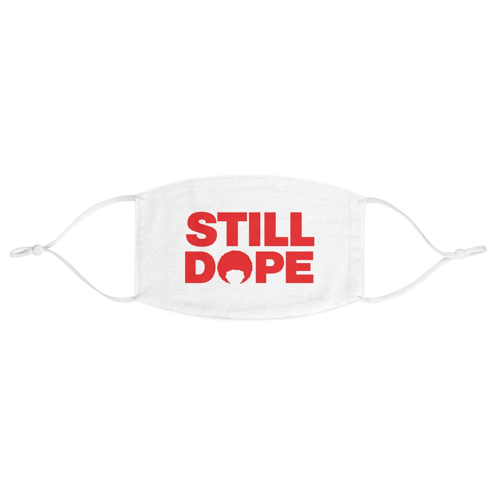 STILL DOPE Face Mask (White with Red Logo)
