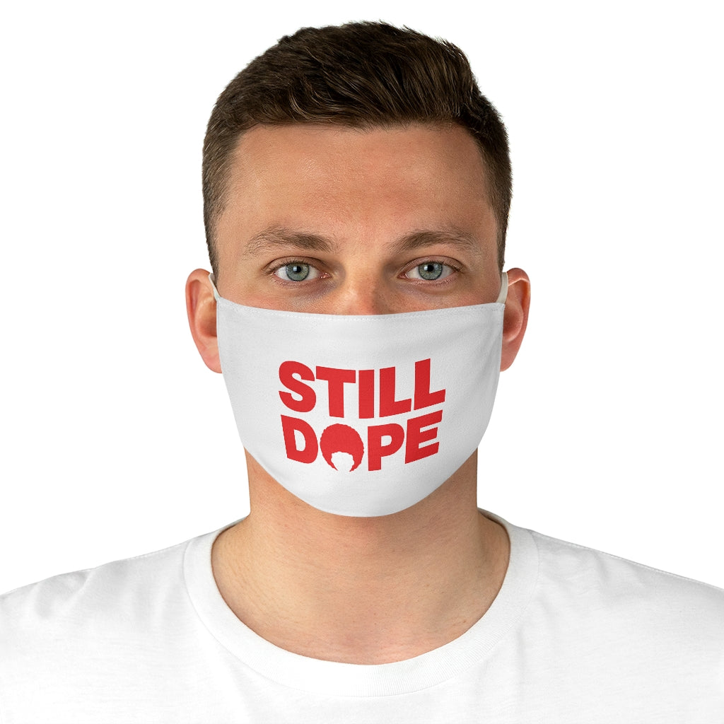 STILL DOPE Face Mask (White with Red Logo)