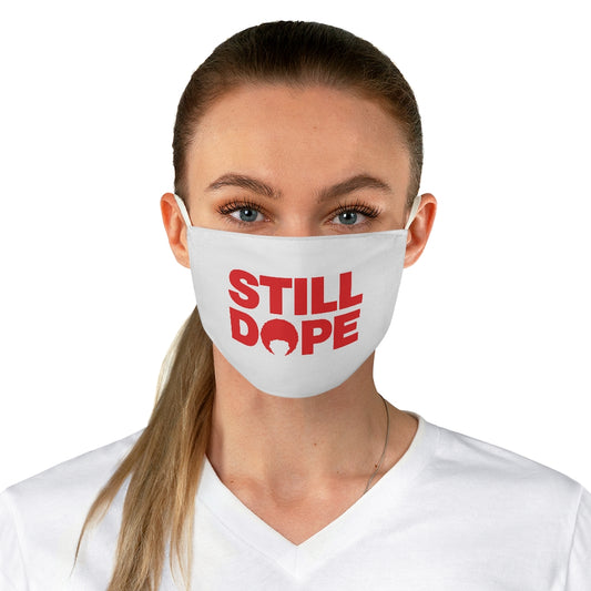 STILL DOPE Face Mask (White with Red Logo)